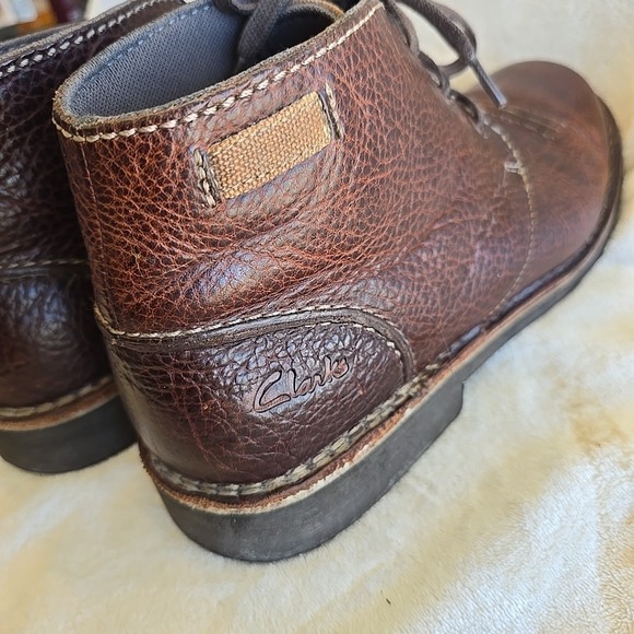 Clarks Men\'s Brown Leather Chukka‎ Boots Pebbled Leather Design Size 11M main image 6